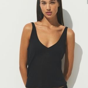 SKIMS Ribbed Black Tank Top